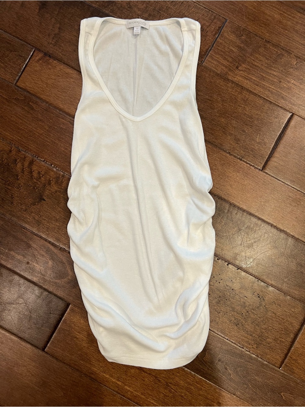Beyond the Bump White Ribbed Maternity Tank Top